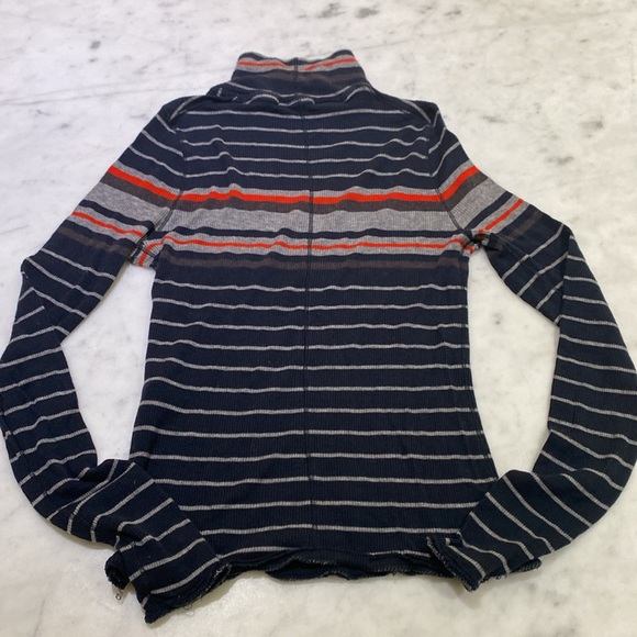 rag & bone Jeans striped ribbed cowl neck top size small - Picture 5 of 5